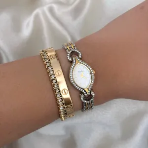 VINTAGE CARAVELLE BY BULOVA TWO-TONED DIAMOND WATCH