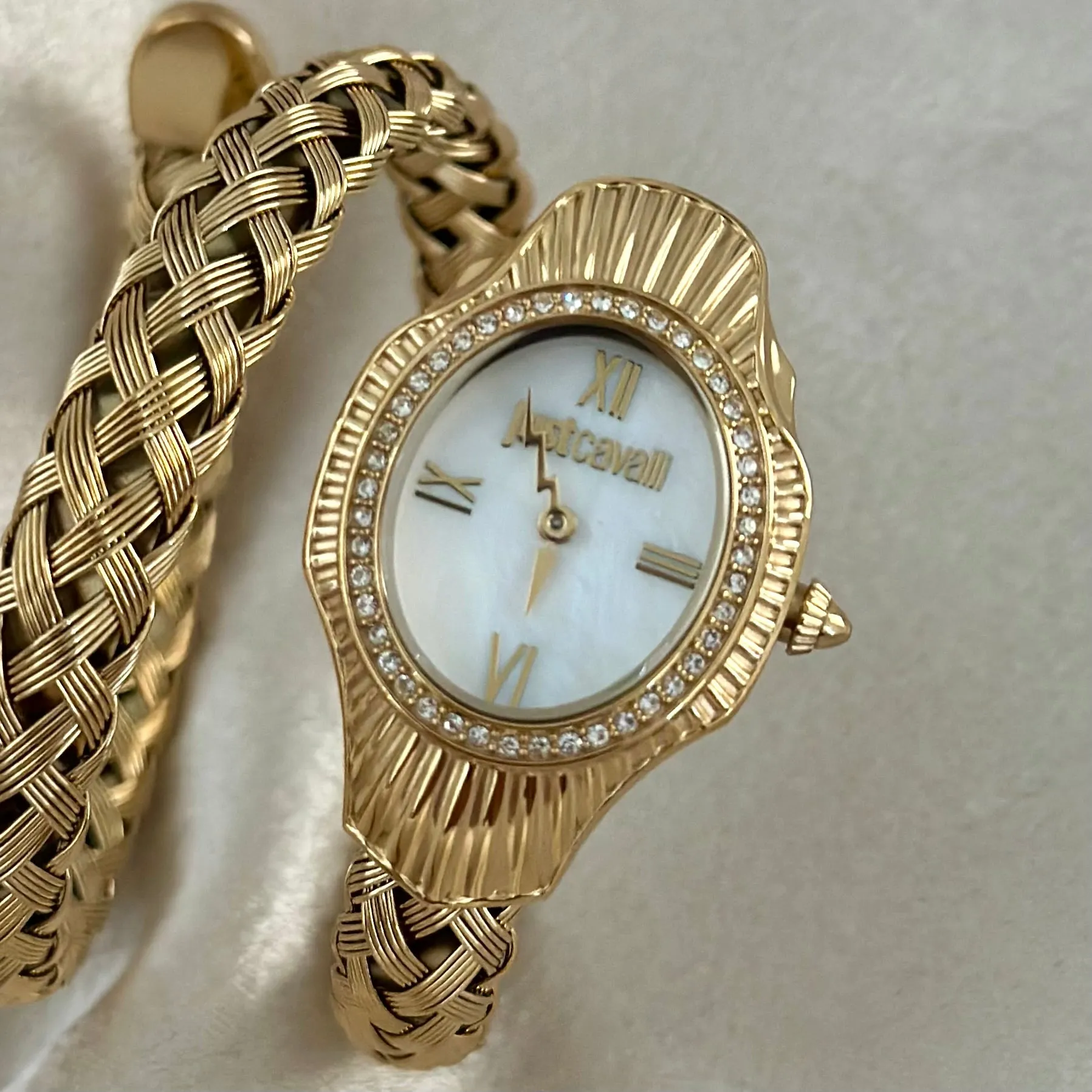 VINTAGE CAVALLI MOTHER-OF-PEARL & DIAMOND WATCH