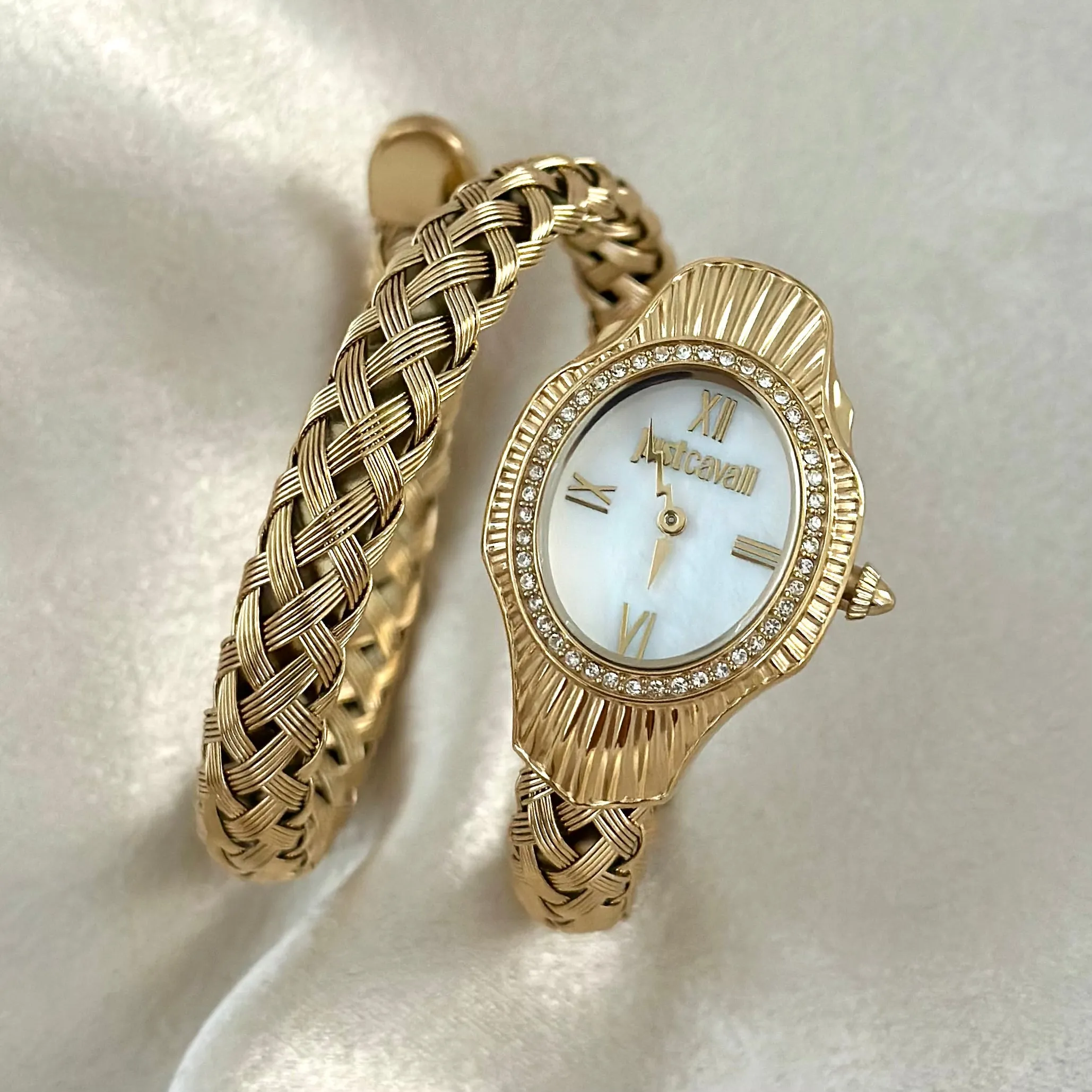 VINTAGE CAVALLI MOTHER-OF-PEARL & DIAMOND WATCH