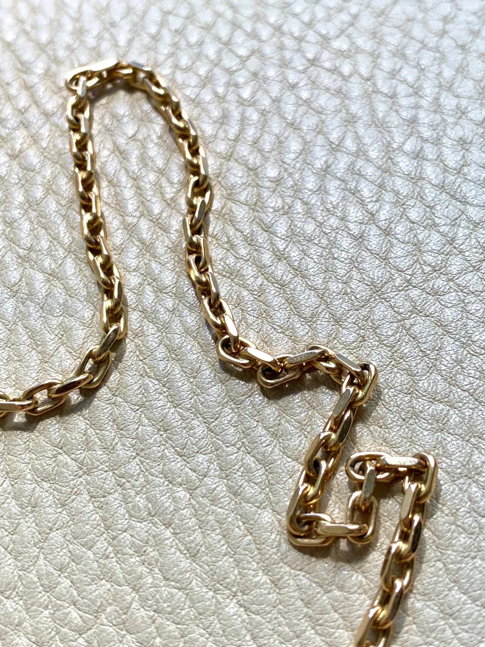 Vintage Danish Chunky Biker Link Chain Necklace in 14k Gold - 18.9 Inch length