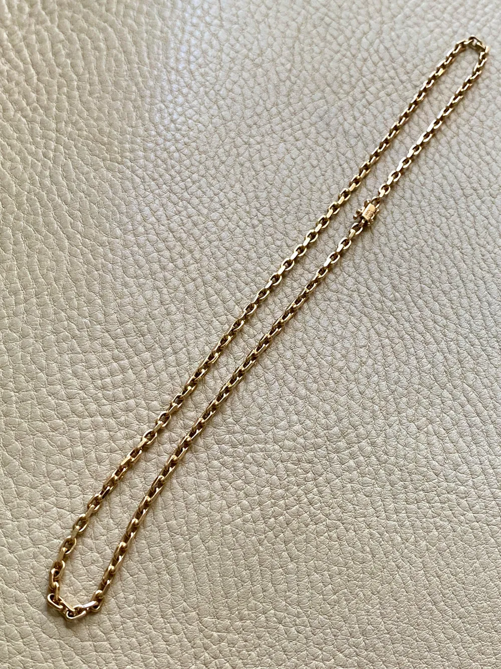 Vintage Danish Chunky Biker Link Chain Necklace in 14k Gold - 18.9 Inch length