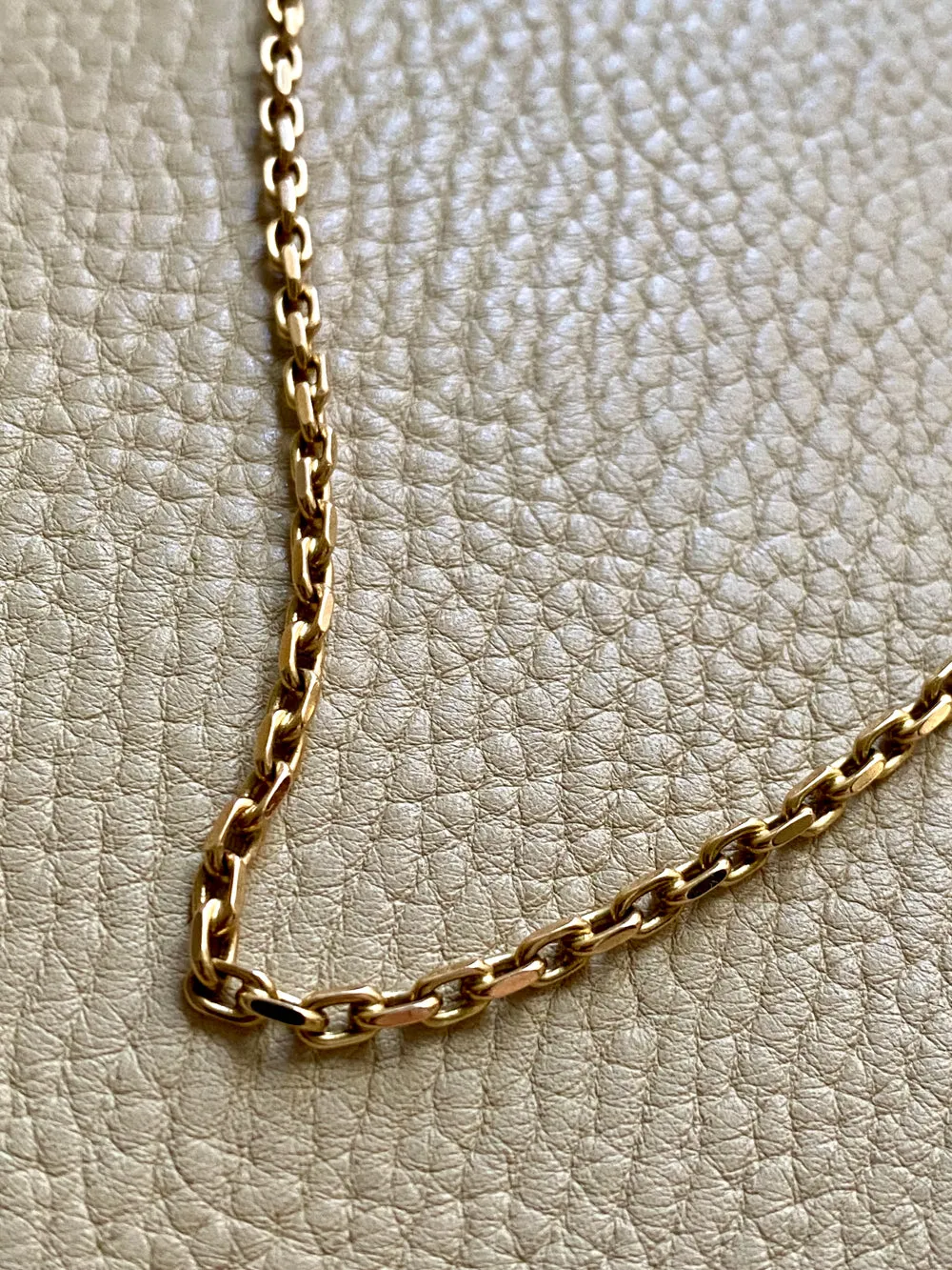 Vintage Danish Chunky Biker Link Chain Necklace in 14k Gold - 18.9 Inch length