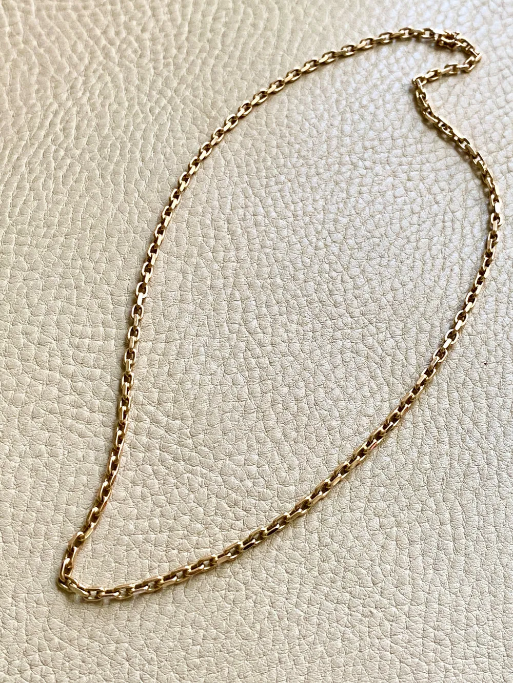 Vintage Danish Chunky Biker Link Chain Necklace in 14k Gold - 18.9 Inch length