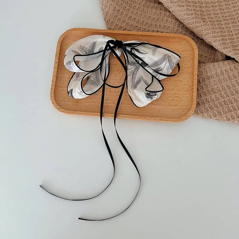 Vintage Floral Bow Clip