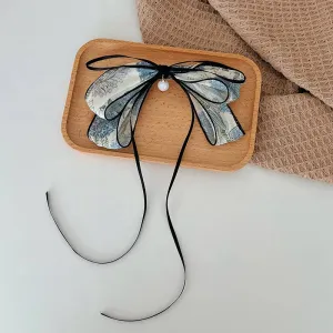 Vintage Floral Bow Clip