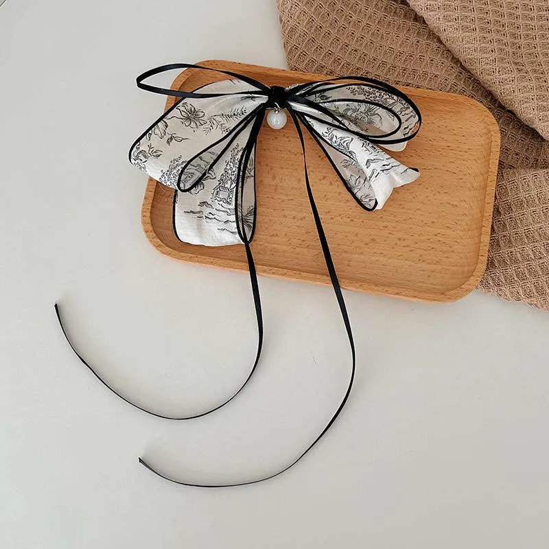 Vintage Floral Bow Clip