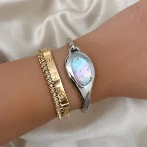 VINTAGE GUCCI IRIDESCENT DIAL DIAMOND WATCH
