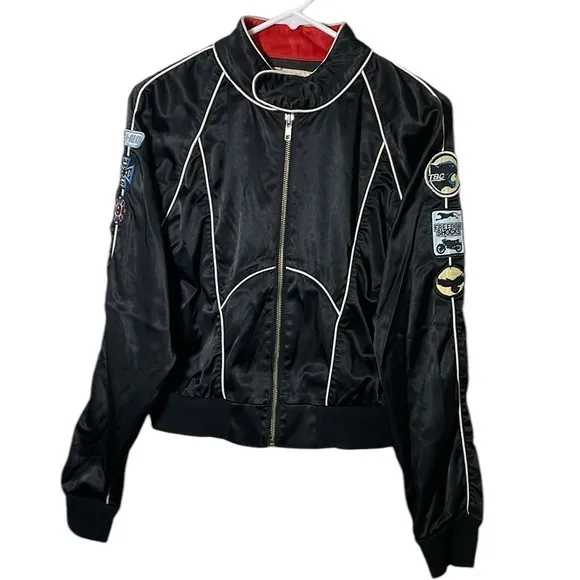 Vintage Indigo-Red Lux Industrial Denim Racing Jacket