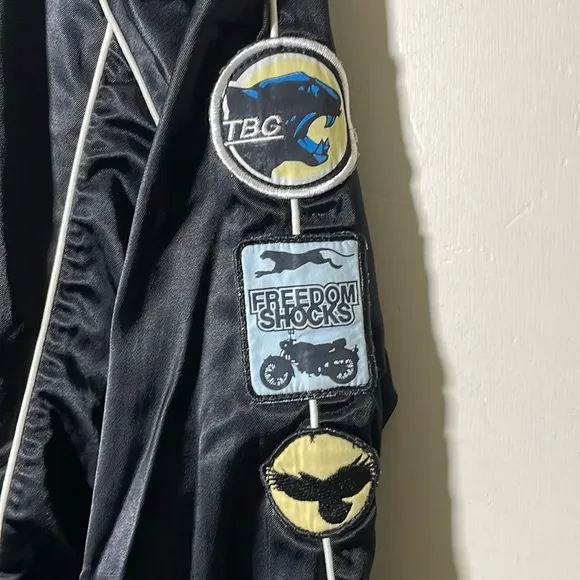Vintage Indigo-Red Lux Industrial Denim Racing Jacket