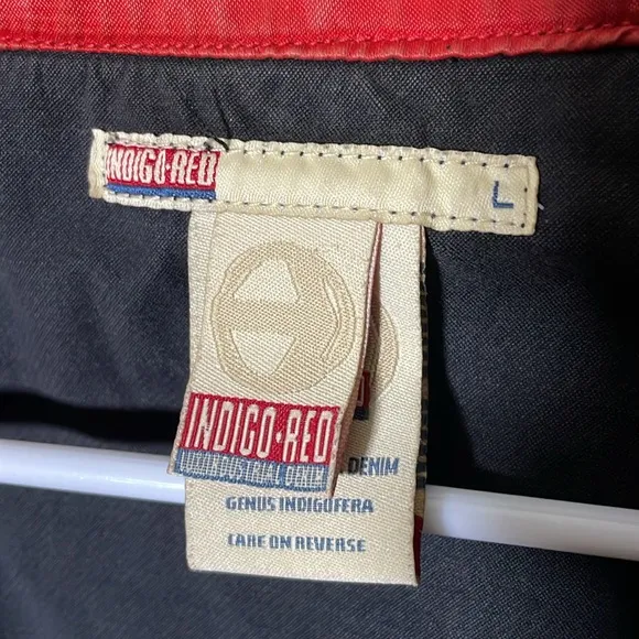 Vintage Indigo-Red Lux Industrial Denim Racing Jacket