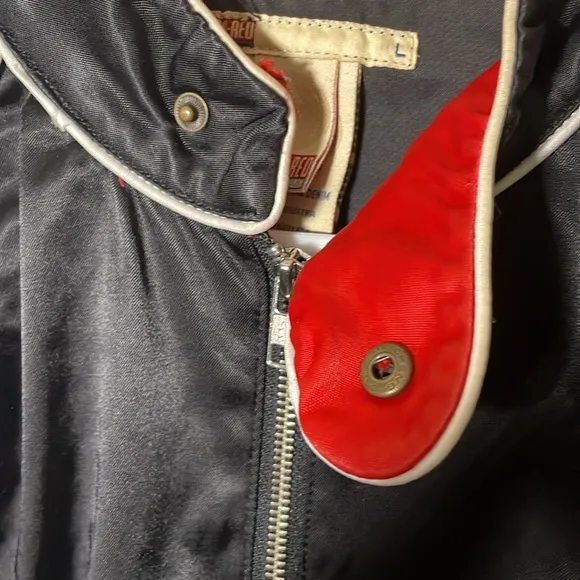 Vintage Indigo-Red Lux Industrial Denim Racing Jacket
