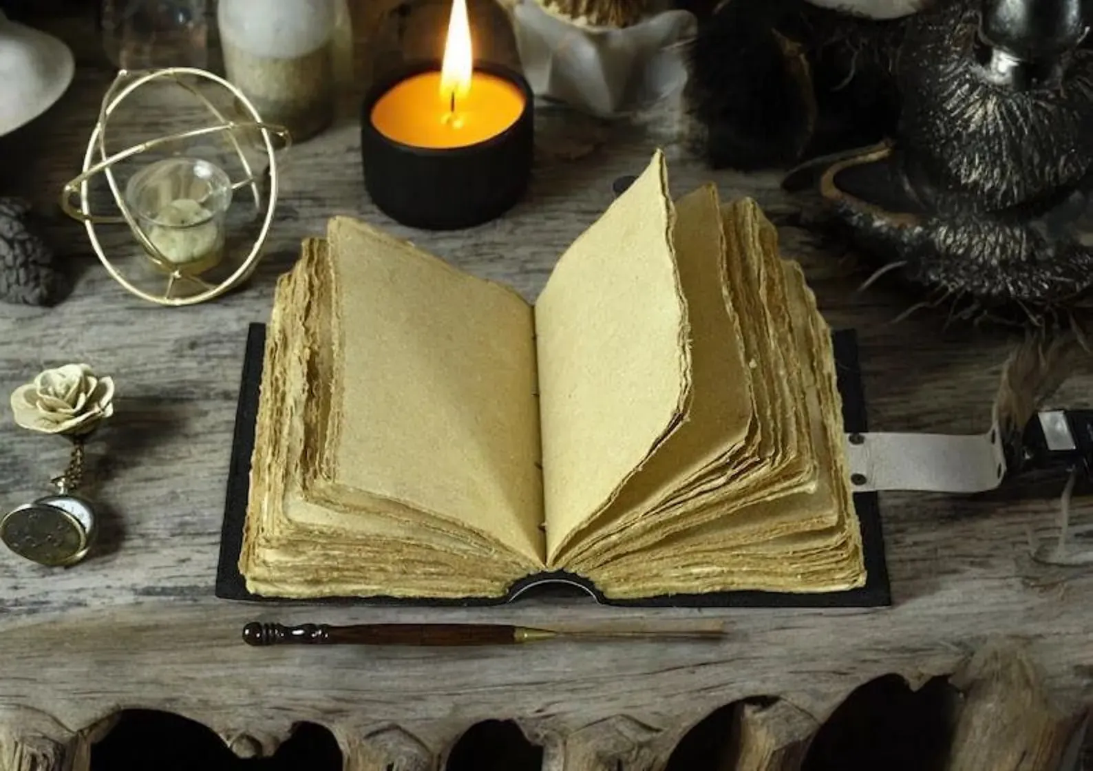 Vintage leather journal, Tree of Life Journal