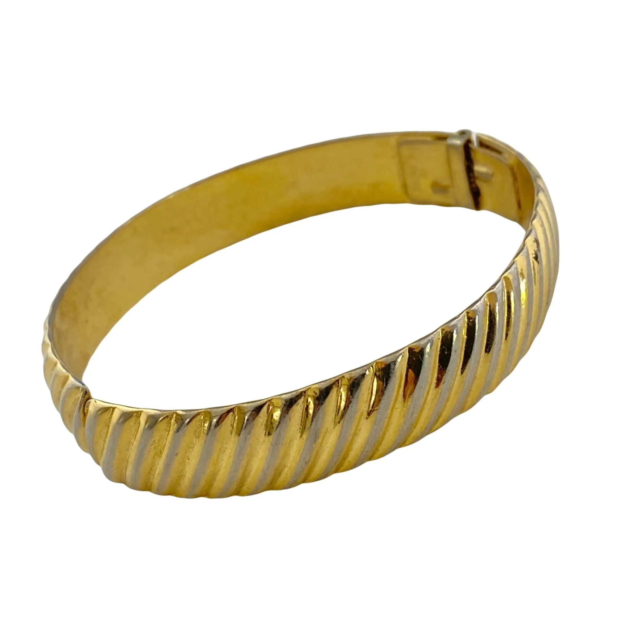 Vintage Monet Etched Gold Bangle Bracelet