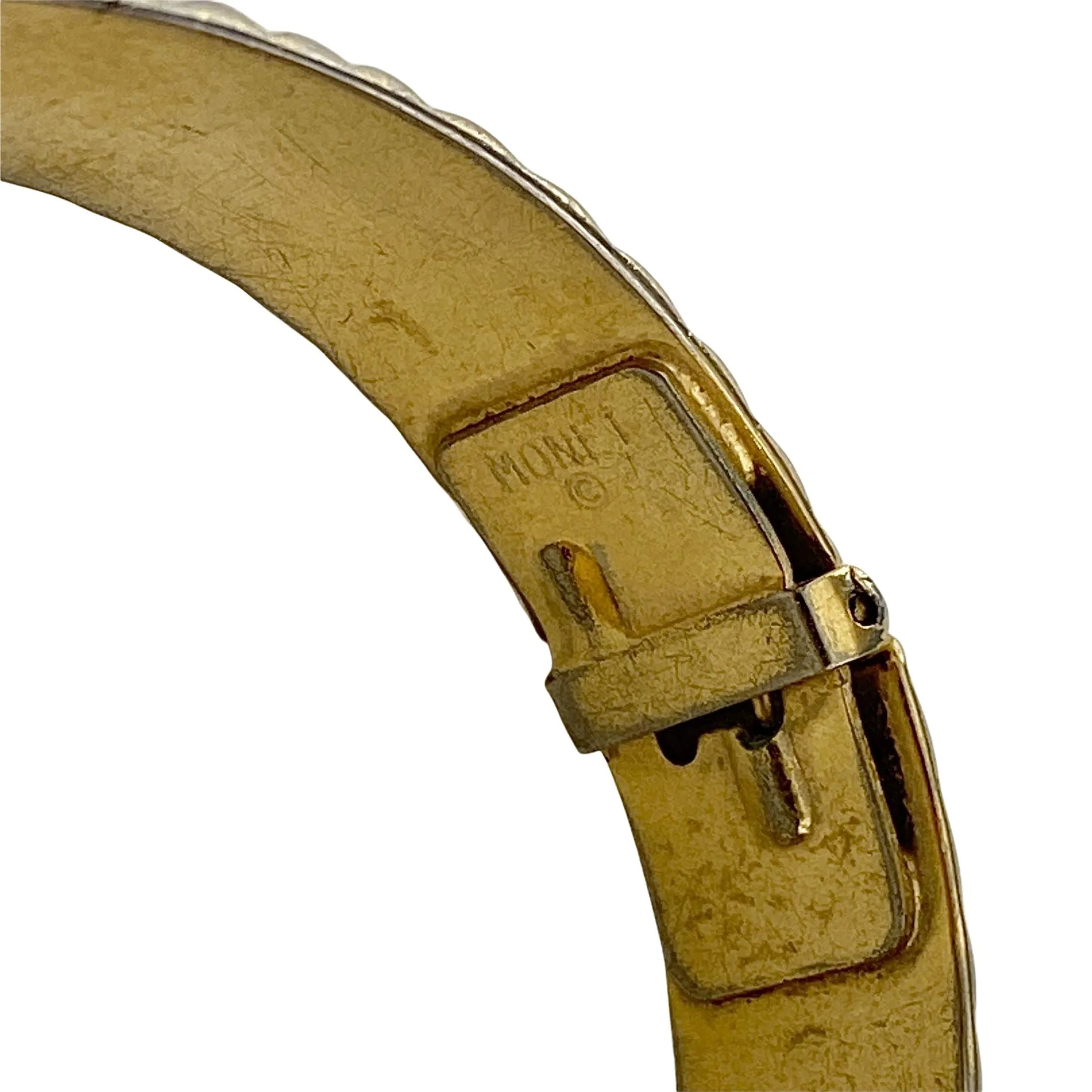 Vintage Monet Etched Gold Bangle Bracelet
