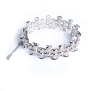 Vintage Napier Silver Bamboo Hinged Bangle Bracelet