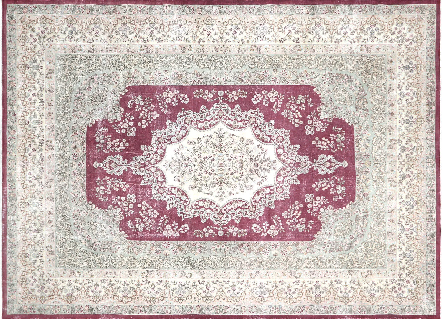 Vintage Persian Kerman Rug - 8'11" x 12'1"