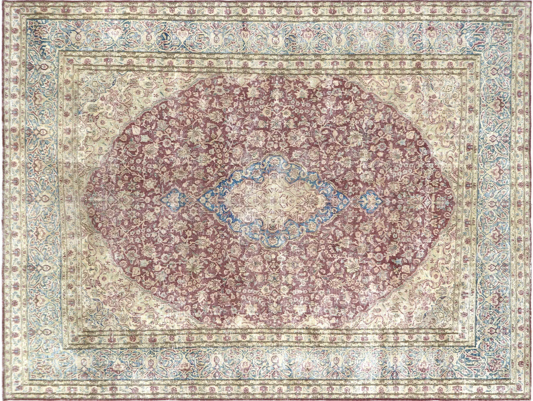 Vintage Persian Kerman Rug - 9'11" x 13'