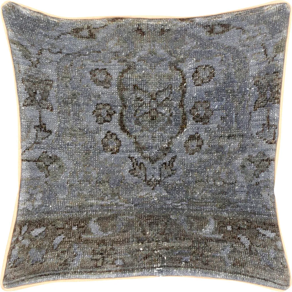Vintage Persian Tabriz Pillow - 18" x 18"