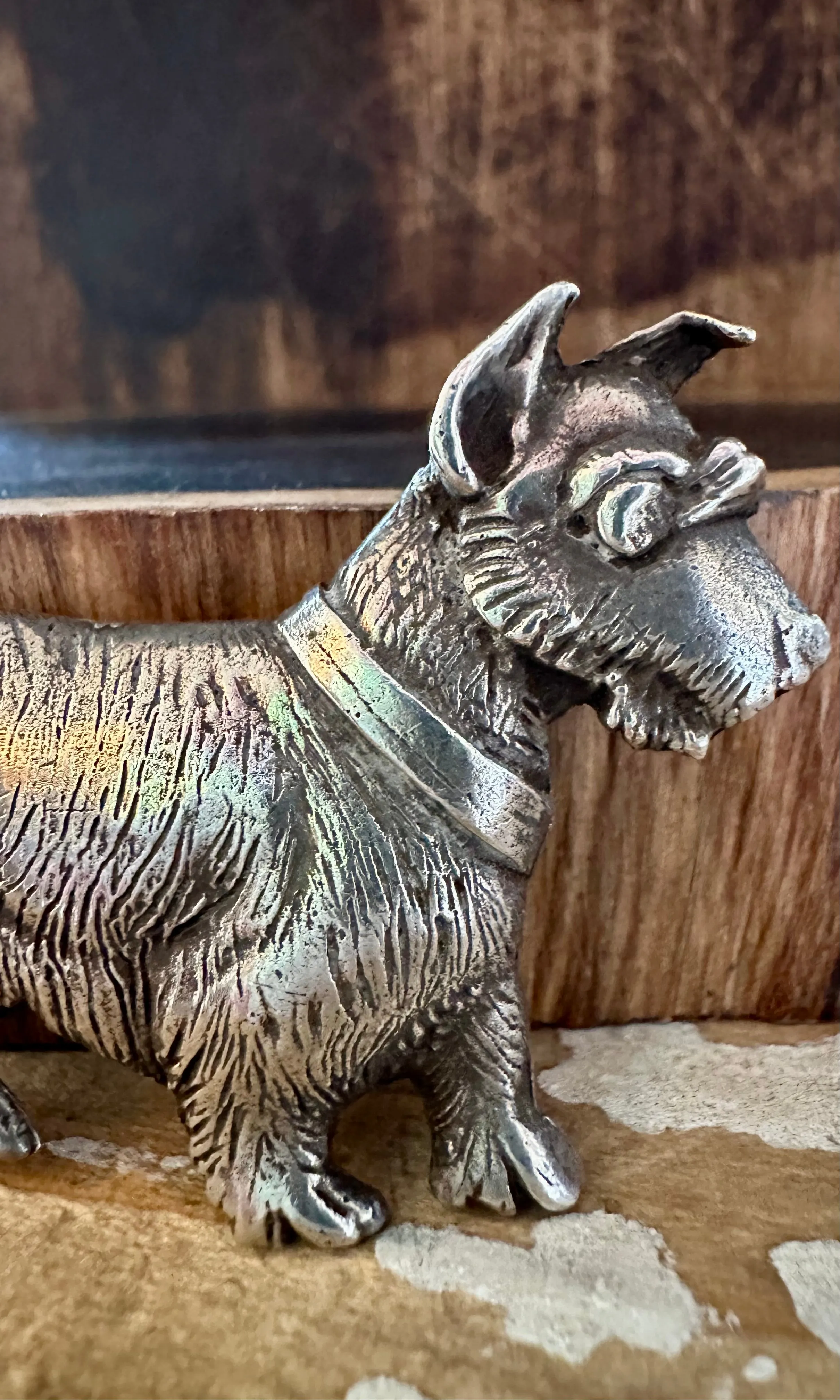 VINTAGE SCOTTISH TERRIER Sterling Silver Dog Pin