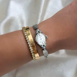 VINTAGE SEIKO DIAMOND SILVER DAINTY WATCH