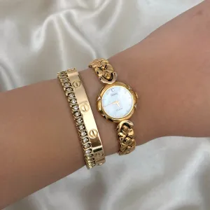 VINTAGE SEIKO MOTHER-OF-PEARL DIAMOND WATCH