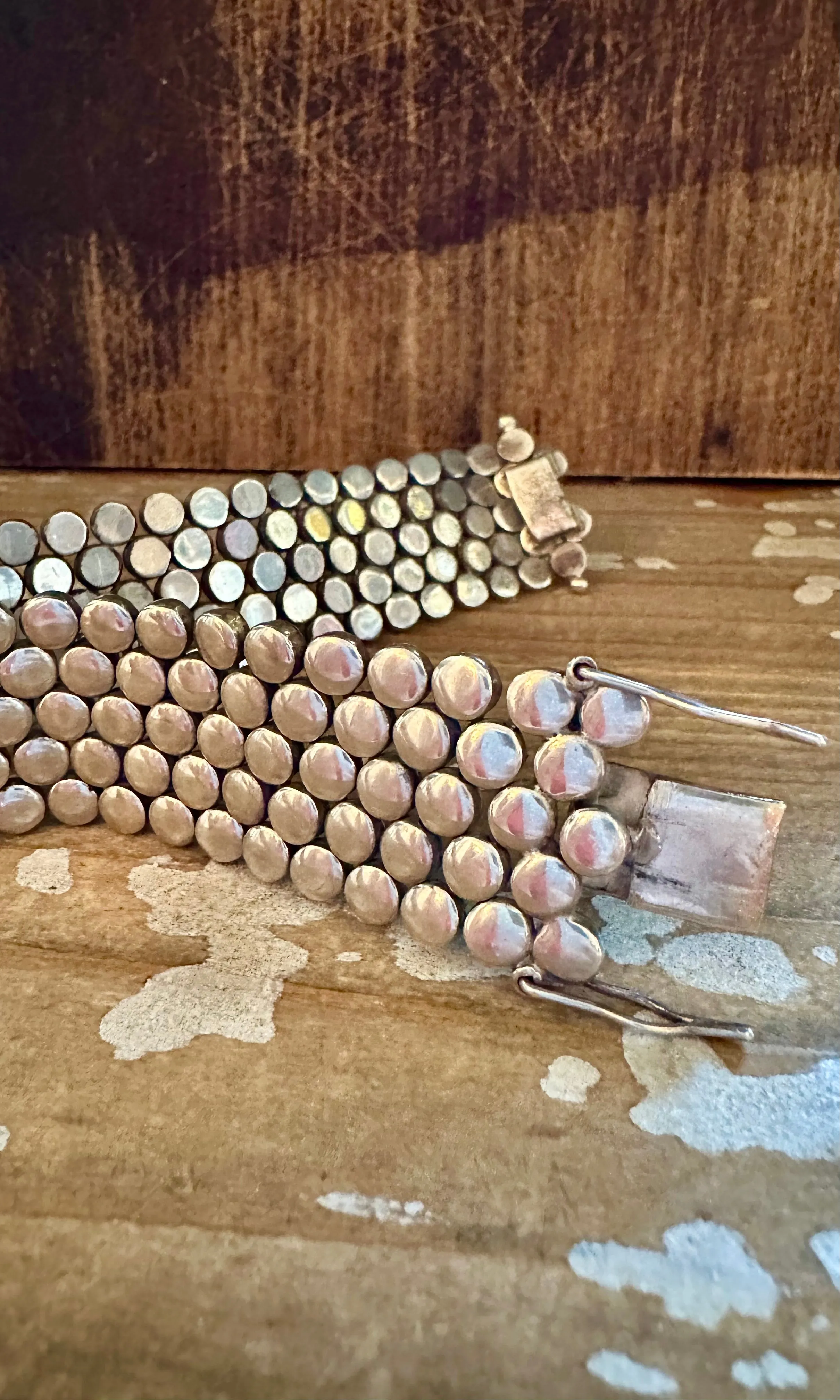 VINTAGE SILVER Mesh 1940s BRACELET