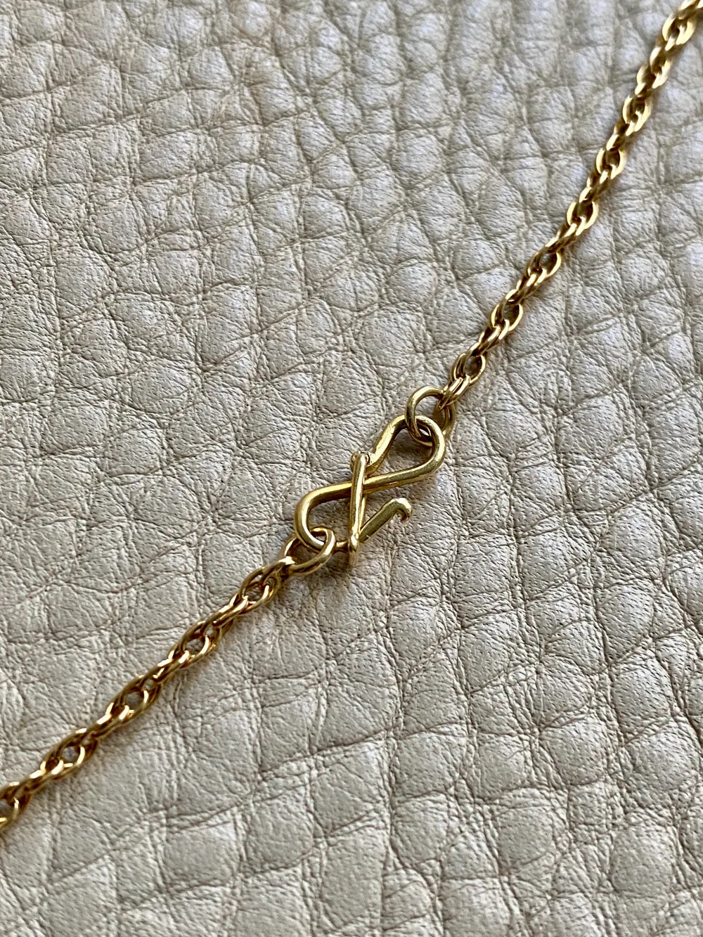 Vintage Spiral Link Chain Necklace in 18k Gold - 22.5 Inch Length