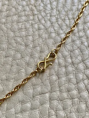 Vintage Spiral Link Chain Necklace in 18k Gold - 22.5 Inch Length