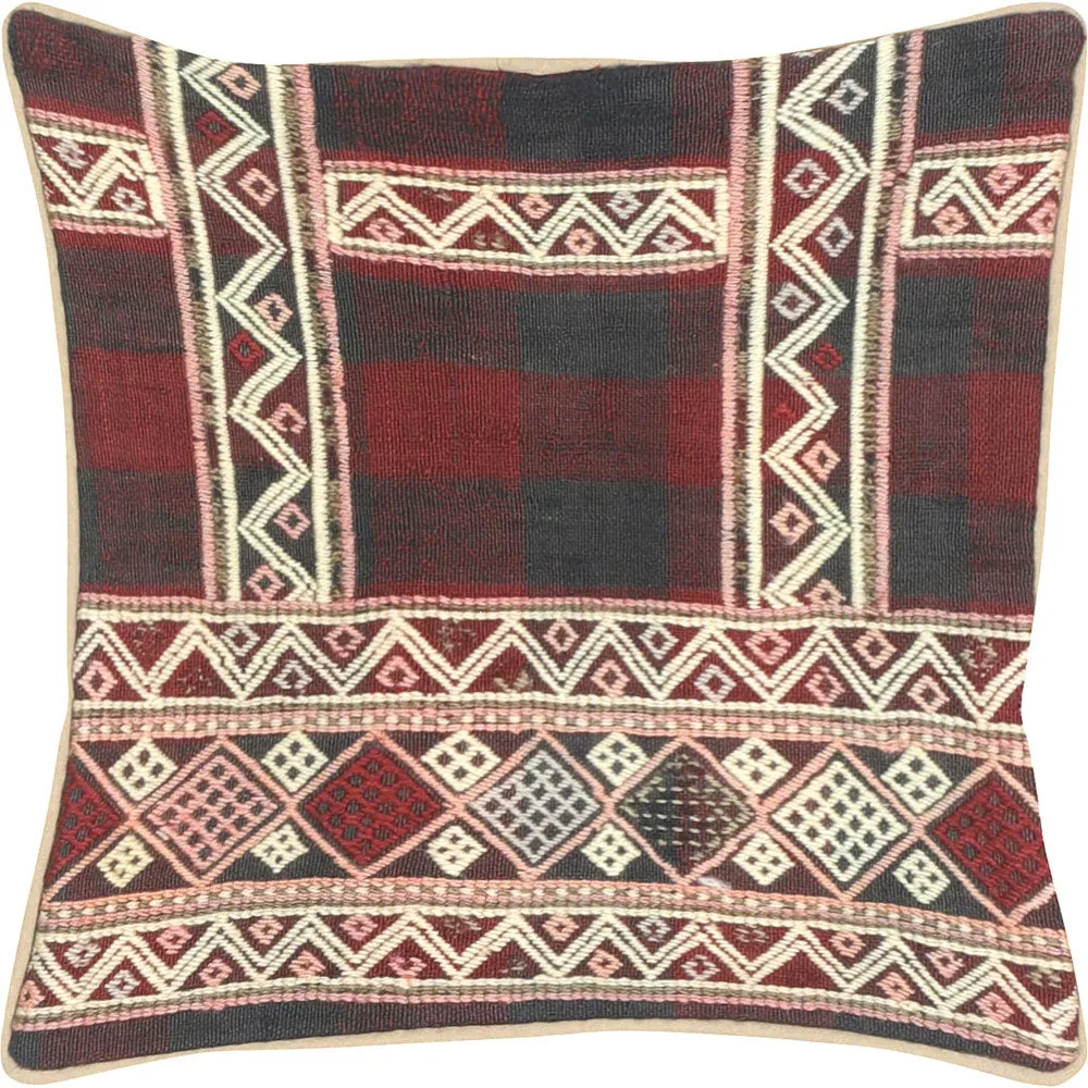 Vintage Turkish Jijim Pillow - 16" x 16"