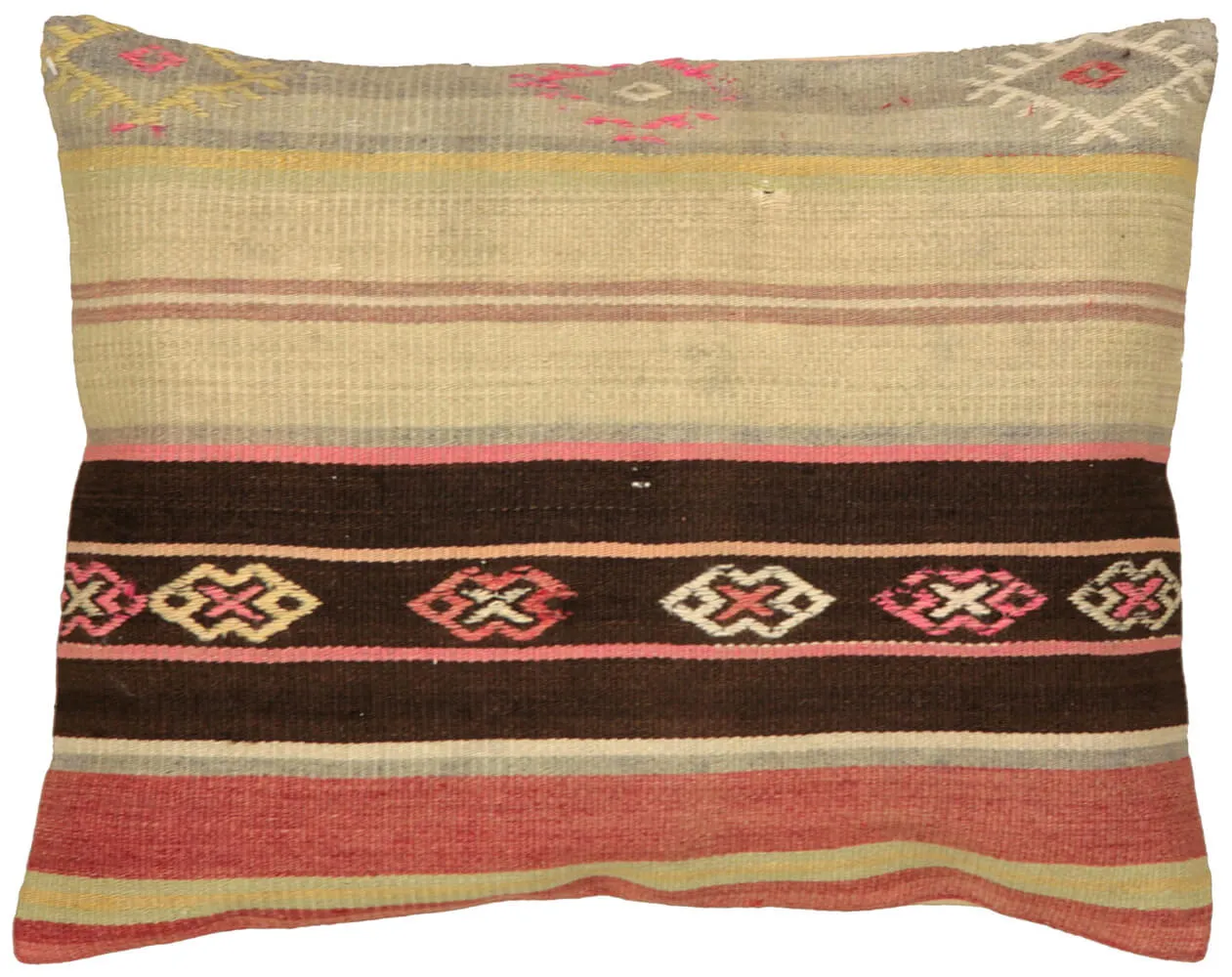 Vintage Turkish Kilim Pillow - 18" x 22"