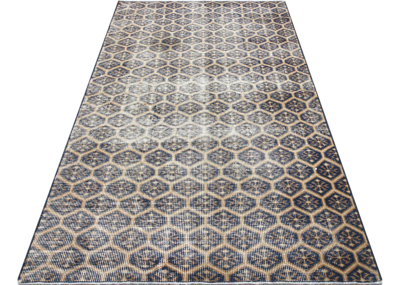 Vintage Turkish Mid-Century-Modern Rug - 3'5" x 6'7"