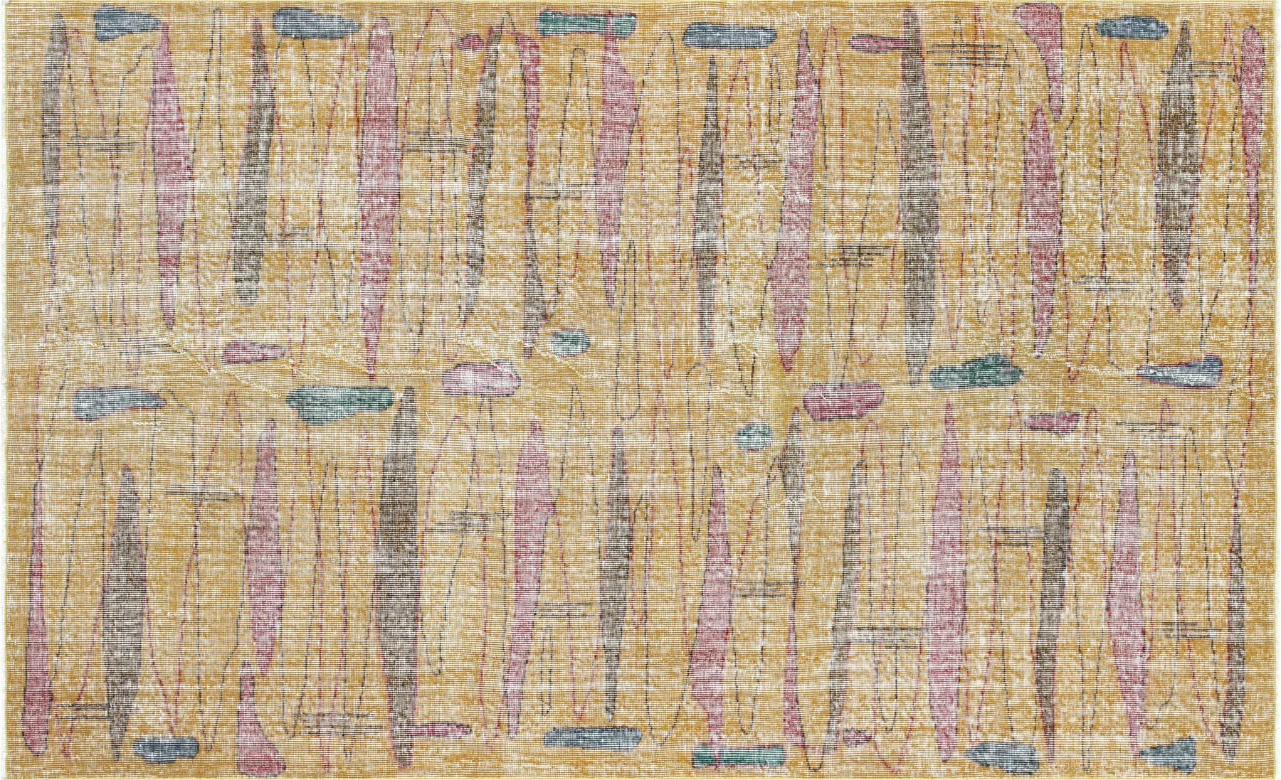 Vintage Turkish Mid-Century-Modern Rug - 4'11" x 8'1"