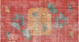 Vintage Turkish Mid-Century-Modern Rug - 4'7" x 8'5"