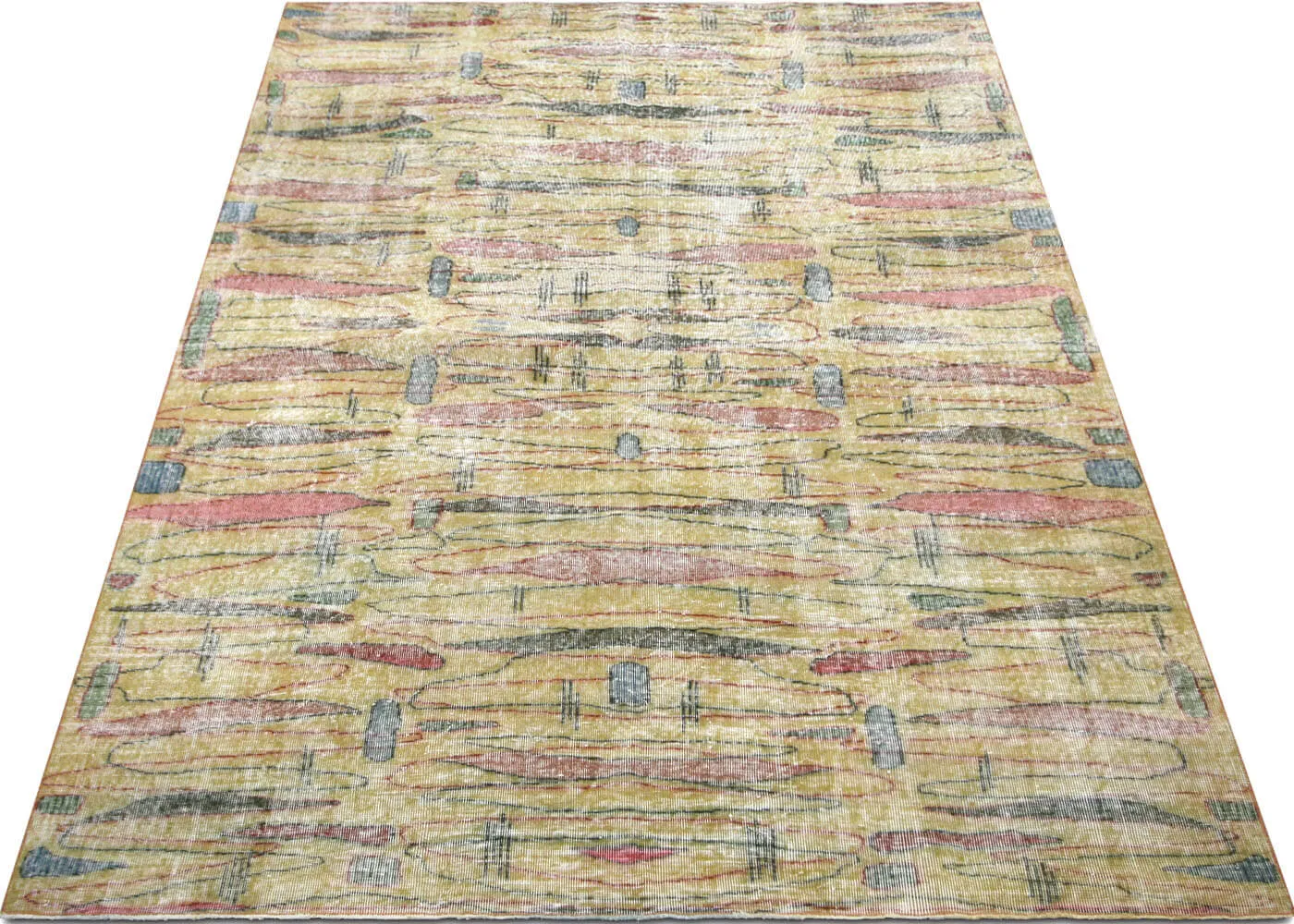 Vintage Turkish Mid-Century-Modern Rug - 6'10" x 9'2"