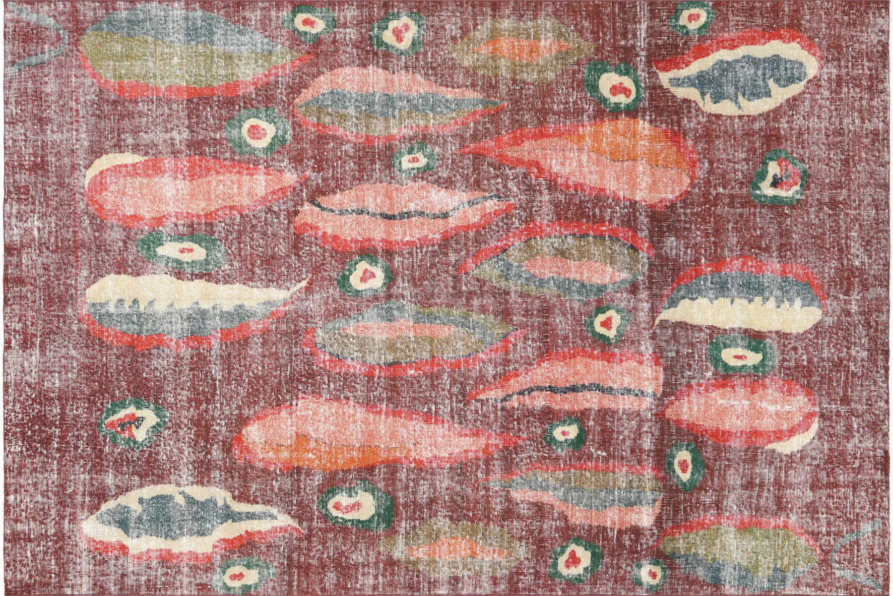 Vintage Turkish Mid-Century-Modern Rug - 6'8" x 10'