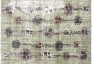 Vintage Turkish Mid-Century-Modern Rug - 7'2" x 10'1"