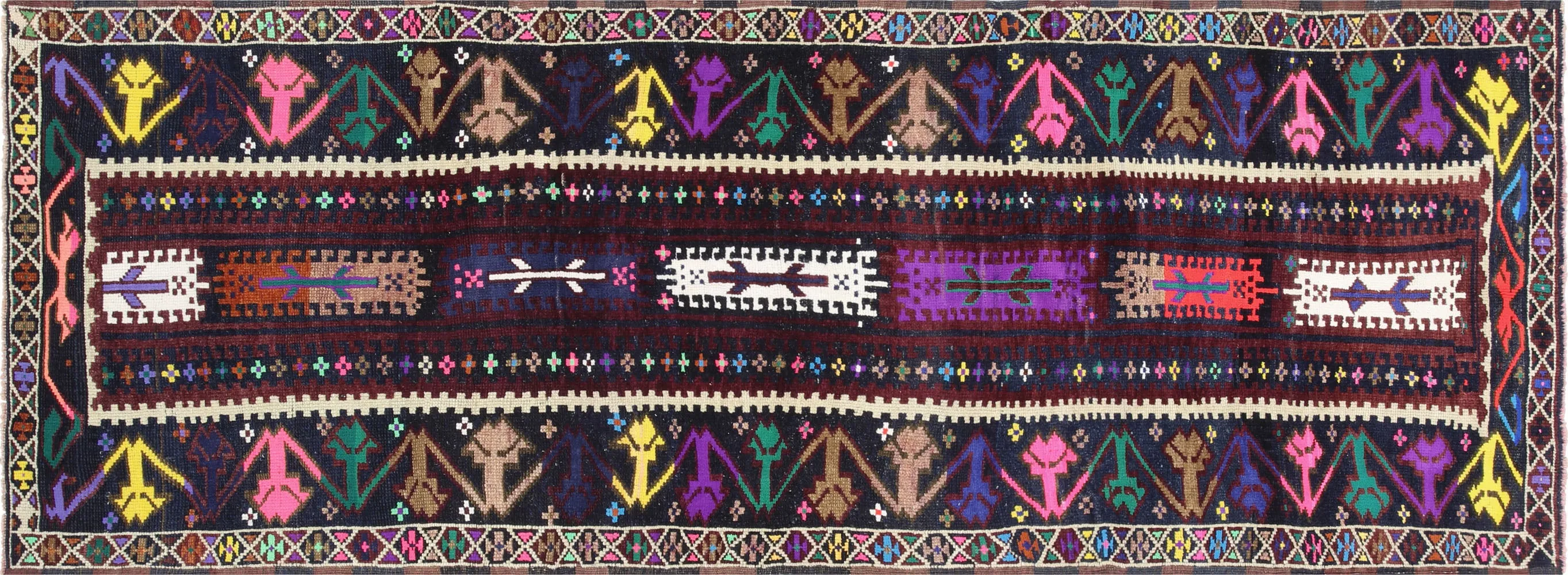 Vintage Turkish Oushak Runner - 3'10" x 10'