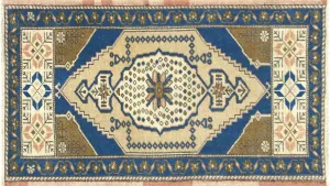 Vintage Turkish Oushak Yastic - 1'10" x 3'2"