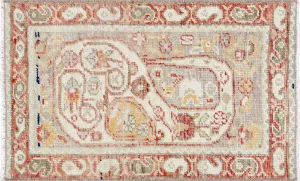 Vintage Turkish Oushak Yastic - 1'6" x 2'5"