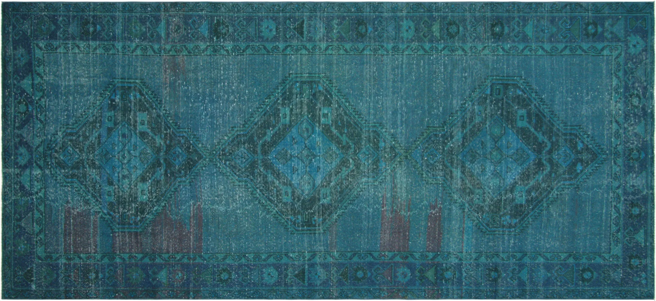 Vintage Turkish OverDyed Rug - 4'5" x 10'10"