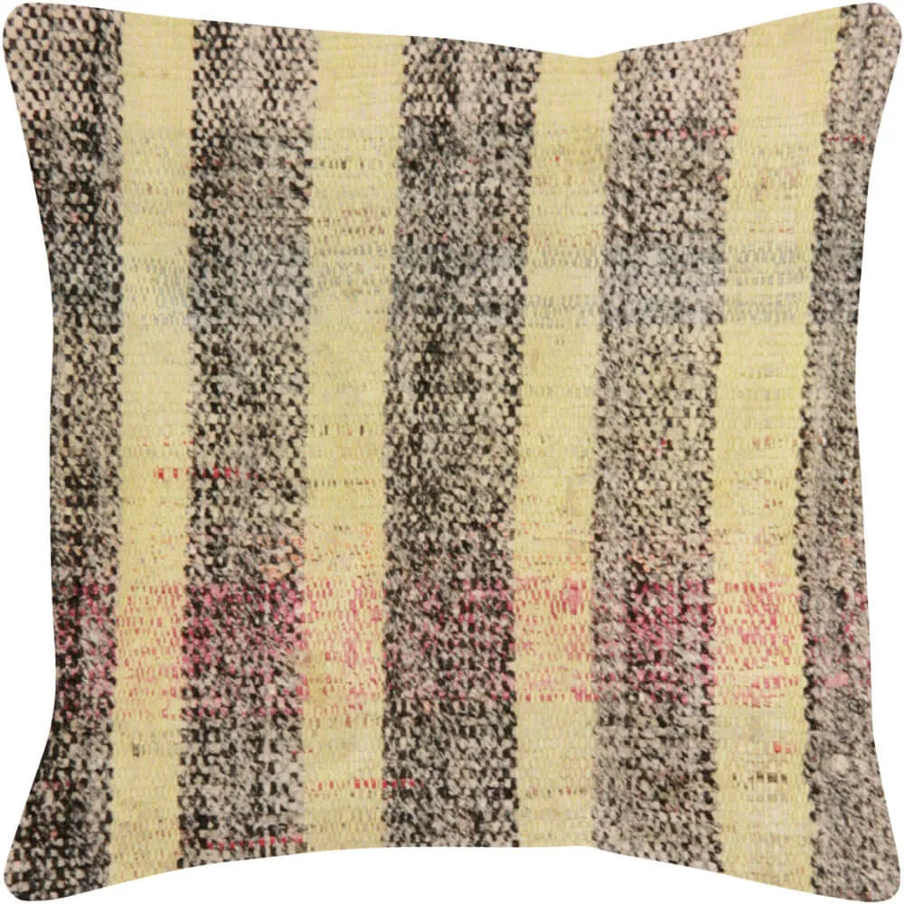 Vintage Turkish Rag Pillow - 15" x 15"