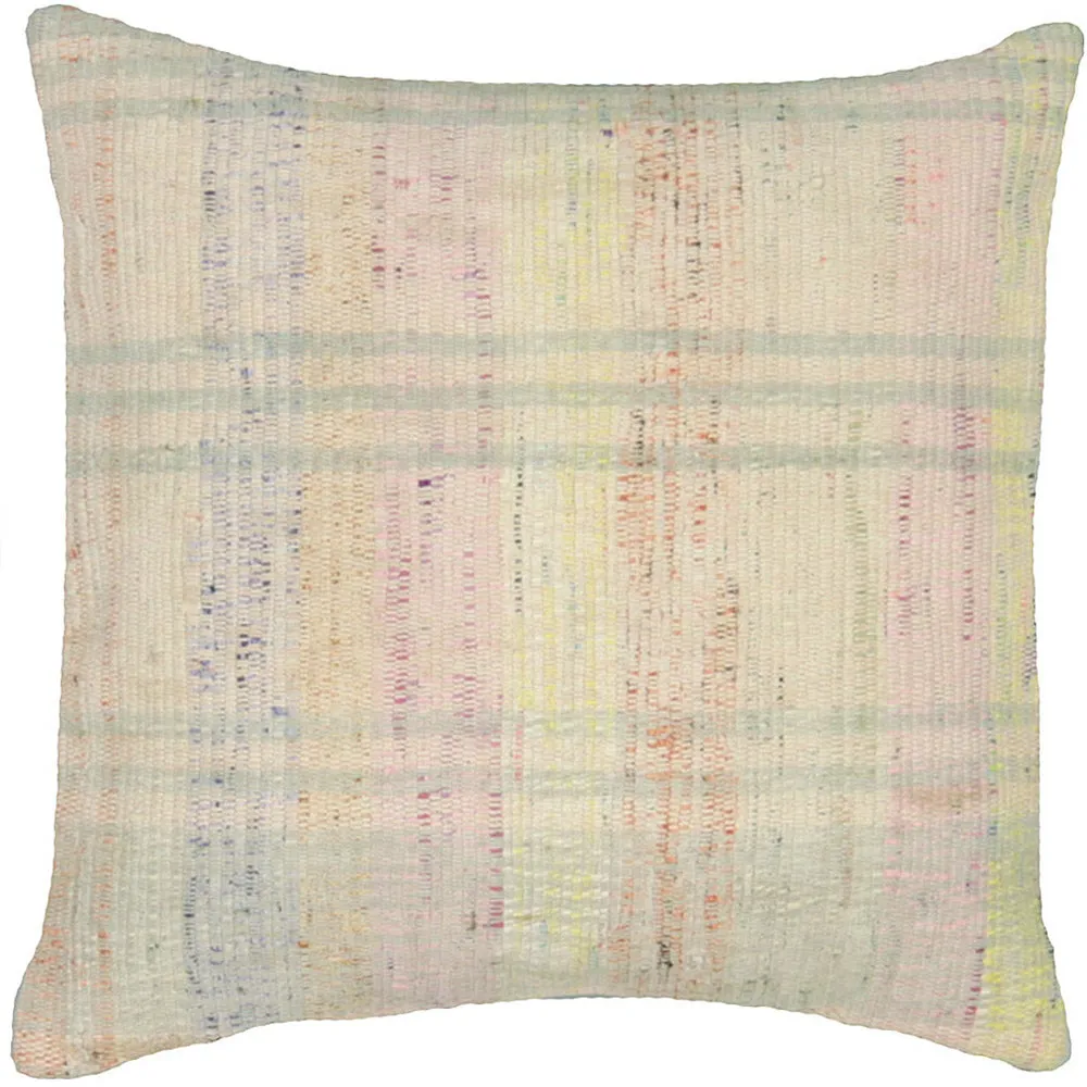 Vintage Turkish Rag Pillow - 15" x 15"