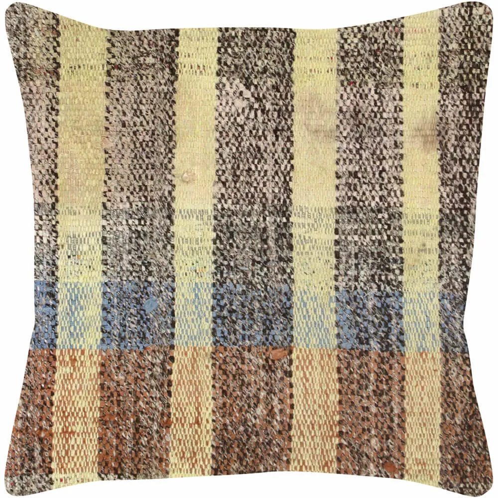 Vintage Turkish Rag Pillow - 15" x 15"