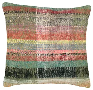Vintage Turkish Rag Pillow - 15" x 16"