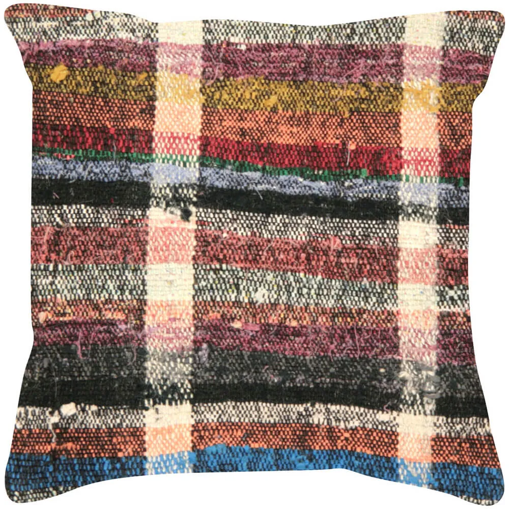Vintage Turkish Rag Pillow - 18" x 18"
