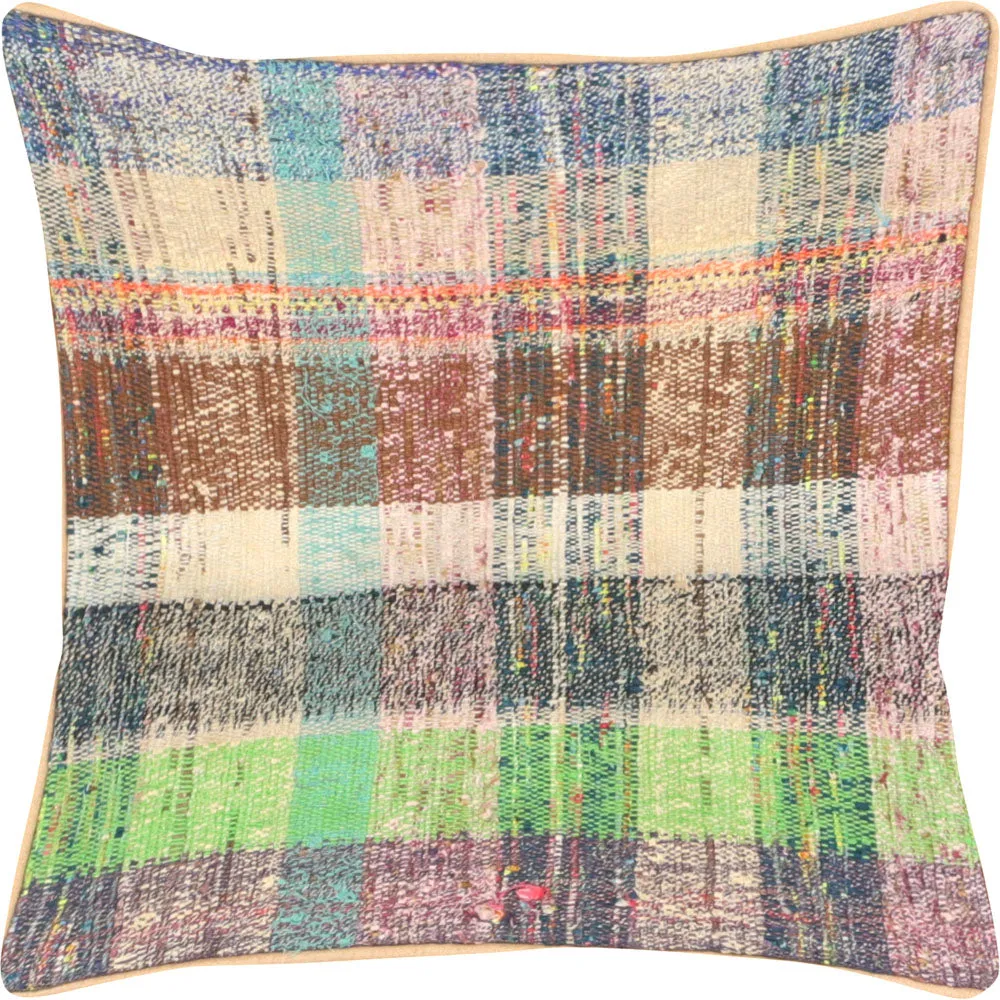 Vintage Turkish Rag Pillow - 18" x 18"