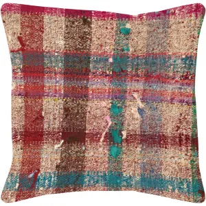 Vintage Turkish Rag Pillow - 18" x 18"
