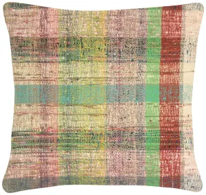 Vintage Turkish Rag Pillow - 19" x 20"