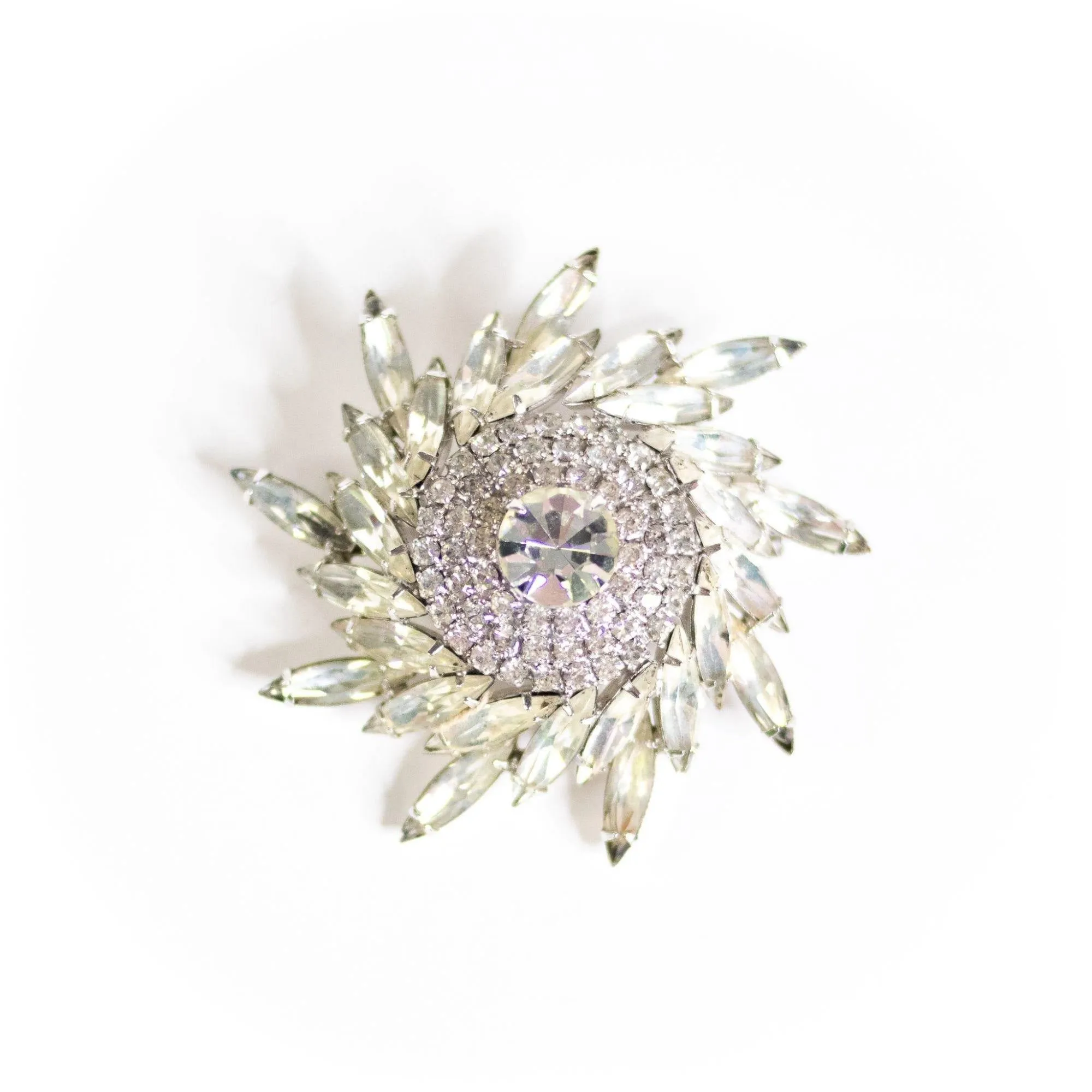 Vintage Weiss Diamante Pinwheel Brooch