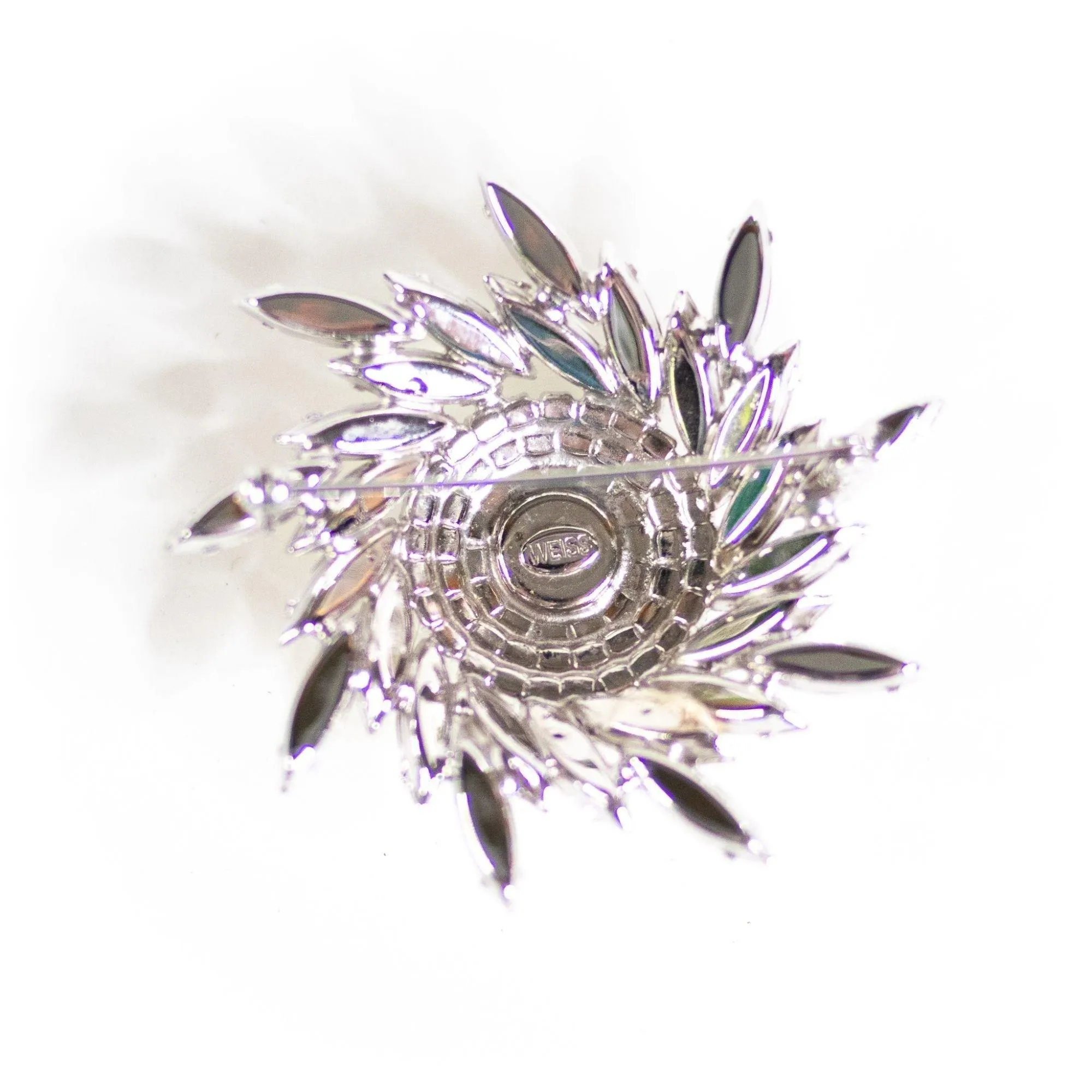 Vintage Weiss Diamante Pinwheel Brooch